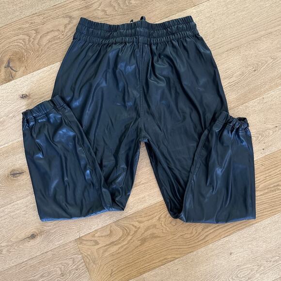 Blank NYC - Faux Leather Drawstring Joggers in Black - Picture 4 of 4